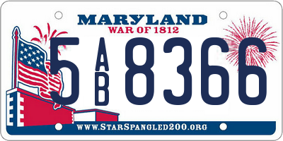 MD license plate 5AB8366