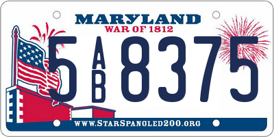 MD license plate 5AB8375