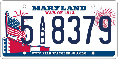MD license plate 5AB8379