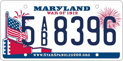 MD license plate 5AB8396