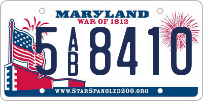 MD license plate 5AB8410