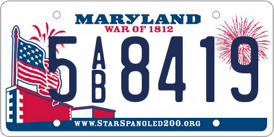 MD license plate 5AB8419