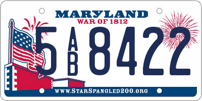 MD license plate 5AB8422
