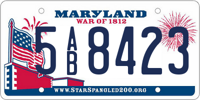 MD license plate 5AB8423