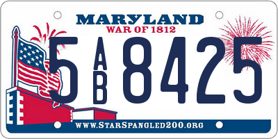 MD license plate 5AB8425