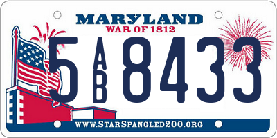 MD license plate 5AB8433