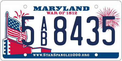 MD license plate 5AB8435