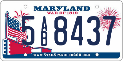 MD license plate 5AB8437