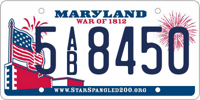MD license plate 5AB8450