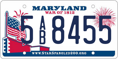 MD license plate 5AB8455