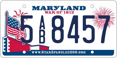 MD license plate 5AB8457