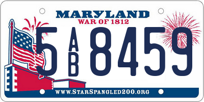 MD license plate 5AB8459
