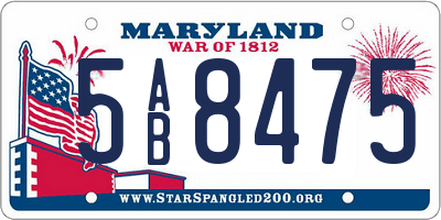 MD license plate 5AB8475