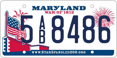 MD license plate 5AB8486