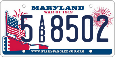 MD license plate 5AB8502