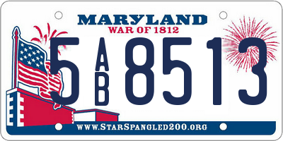 MD license plate 5AB8513