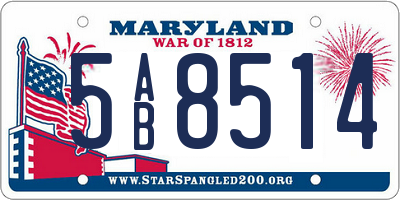 MD license plate 5AB8514