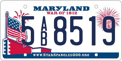 MD license plate 5AB8519