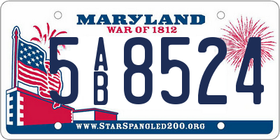 MD license plate 5AB8524