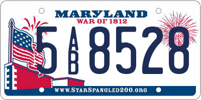 MD license plate 5AB8528