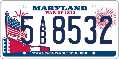 MD license plate 5AB8532