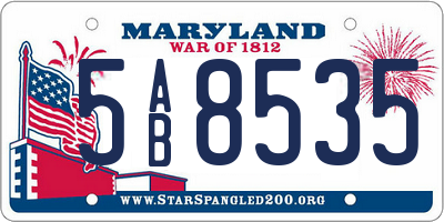 MD license plate 5AB8535