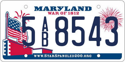 MD license plate 5AB8543