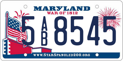 MD license plate 5AB8545