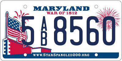 MD license plate 5AB8560