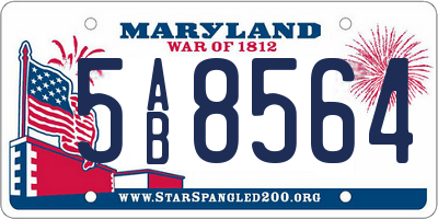 MD license plate 5AB8564