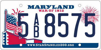 MD license plate 5AB8575