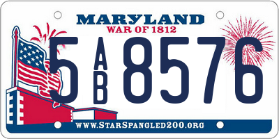 MD license plate 5AB8576