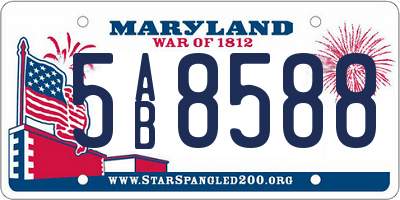 MD license plate 5AB8588