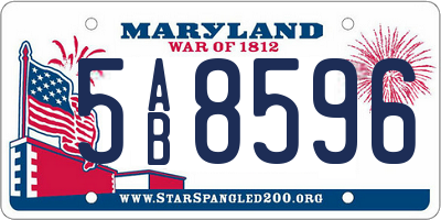 MD license plate 5AB8596