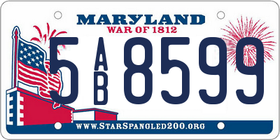 MD license plate 5AB8599