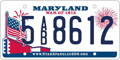 MD license plate 5AB8612