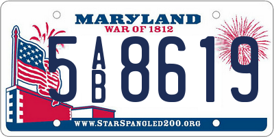 MD license plate 5AB8619