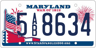 MD license plate 5AB8634