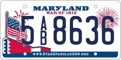 MD license plate 5AB8636