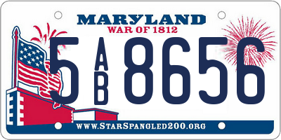 MD license plate 5AB8656