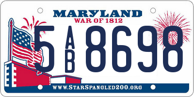MD license plate 5AB8698