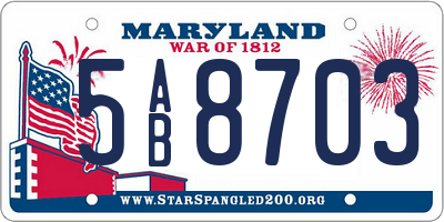 MD license plate 5AB8703
