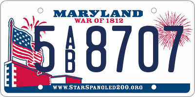 MD license plate 5AB8707