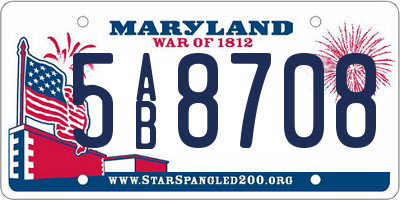 MD license plate 5AB8708