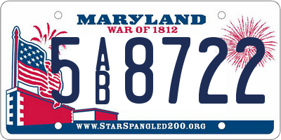 MD license plate 5AB8722