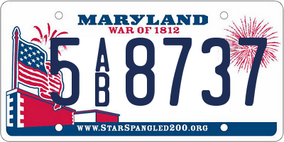 MD license plate 5AB8737