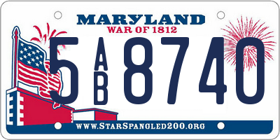 MD license plate 5AB8740