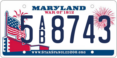 MD license plate 5AB8743