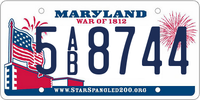 MD license plate 5AB8744