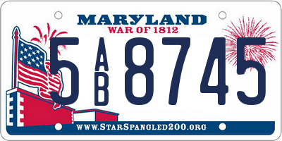 MD license plate 5AB8745